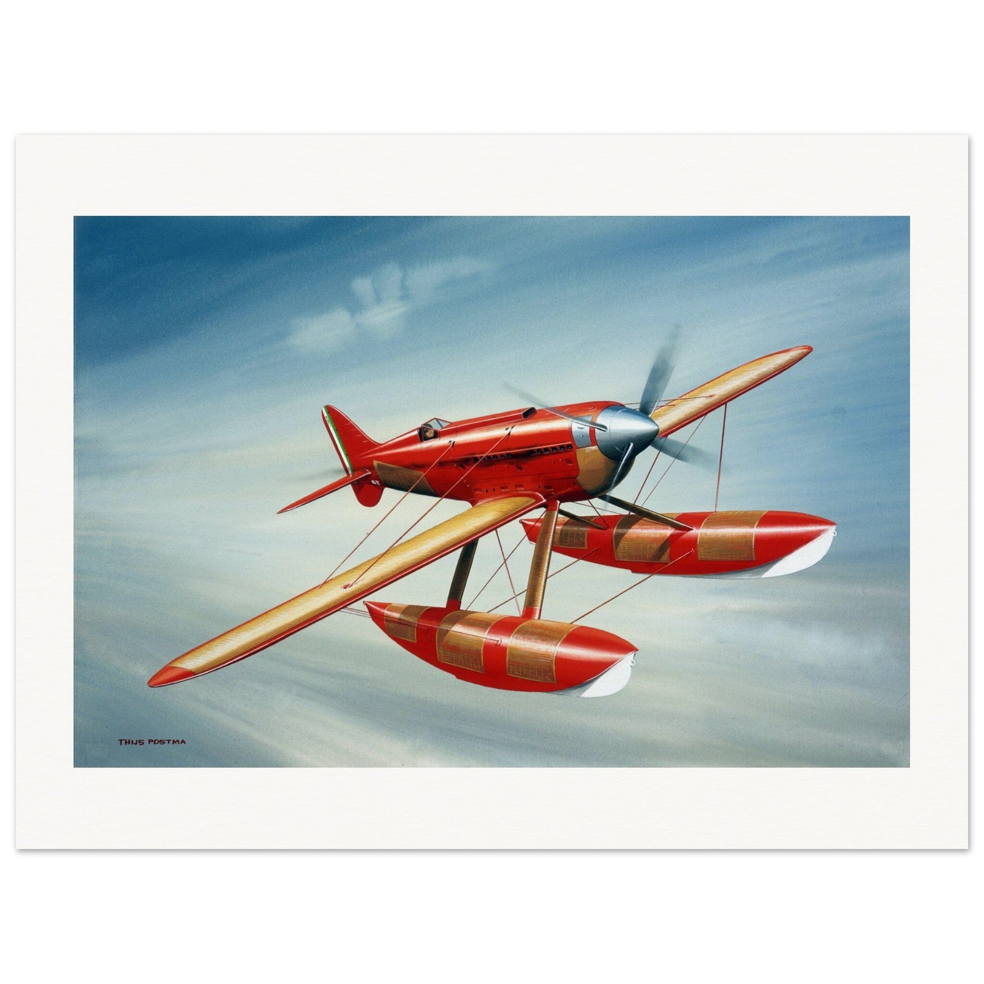 Thijs Postma - Poster - Macchi MC.72 World Speed Record Floatplanes 1933-1934 Poster Only TP Aviation Art 45x60 cm / 18x24″ 