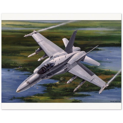 Thijs Postma - Poster - McDonnell Douglas F/A-18C Over Finland Poster Only TP Aviation Art 40x50 cm / 16x20″ 