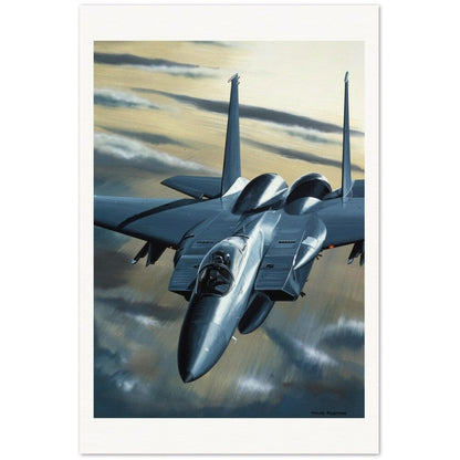 Thijs Postma - Poster - McDonnell F-15A Eagle Blasting Towards You Poster Only TP Aviation Art 40x60 cm / 16x24″ 