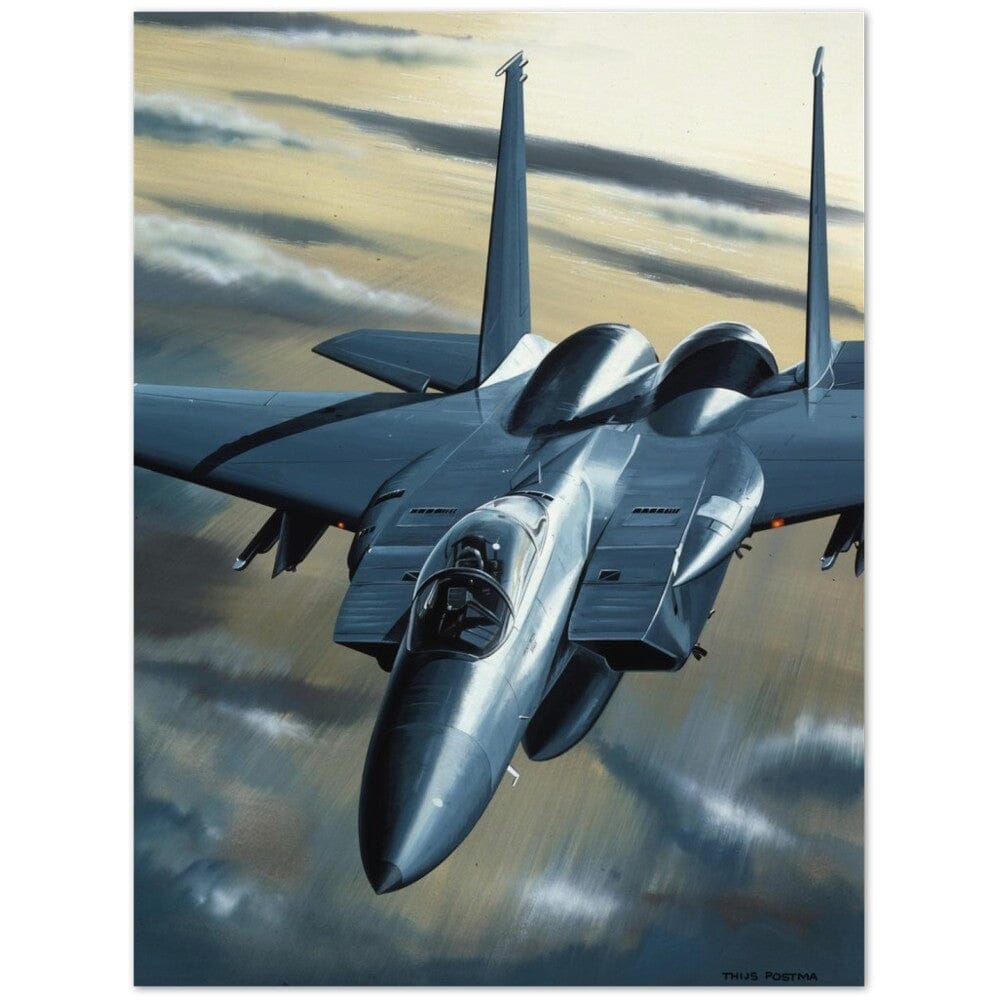 Thijs Postma - Poster - McDonnell F-15A Eagle Blasting Towards You Poster Only TP Aviation Art 45x60 cm / 18x24″ 