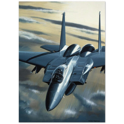 Thijs Postma - Poster - McDonnell F-15A Eagle Blasting Towards You Poster Only TP Aviation Art 