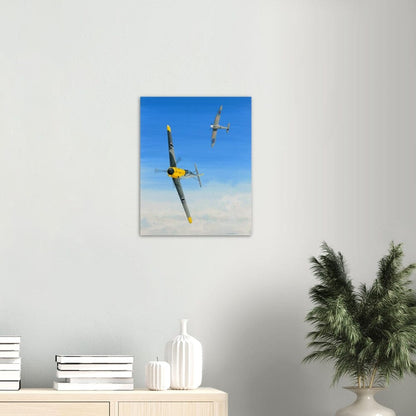 Thijs Postma - Poster - Messerschmitt Bf 109E And Spitfire Mk.1 Air Duel Poster Only TP Aviation Art 