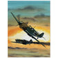 Thijs Postma - Poster - Messerschmitt Bf 109E Shot A Lavochkin LaGG-3 Poster Only TP Aviation Art 45x60 cm / 18x24″ 