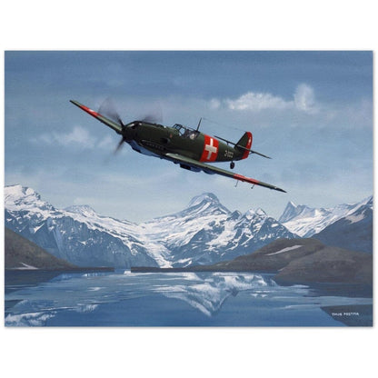 Thijs Postma - Poster - Messerschmitt Bf 109E Swiss Patrol Poster Only TP Aviation Art 45x60 cm / 18x24″ 