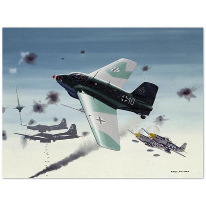 Thijs Postma - Poster - Messerschmitt Me 163 Komet Attacking B-17s Poster Only TP Aviation Art 45x60 cm / 18x24″ 