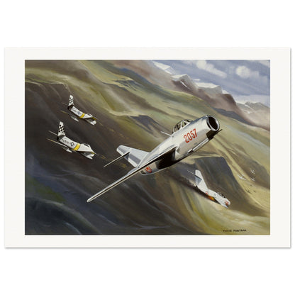 Thijs Postma - Poster - MiG-15 And F-86 Sabre In Korea Poster Only TP Aviation Art 70x100 cm / 28x40″ 