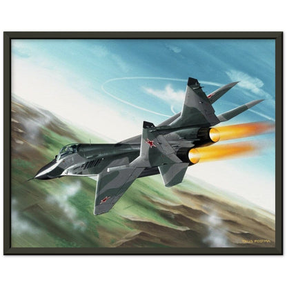 Thijs Postma - Poster - MiG-29 Full Afterburners - Metal Frame Poster - Metal Frame TP Aviation Art 40x50 cm / 16x20″ Black 