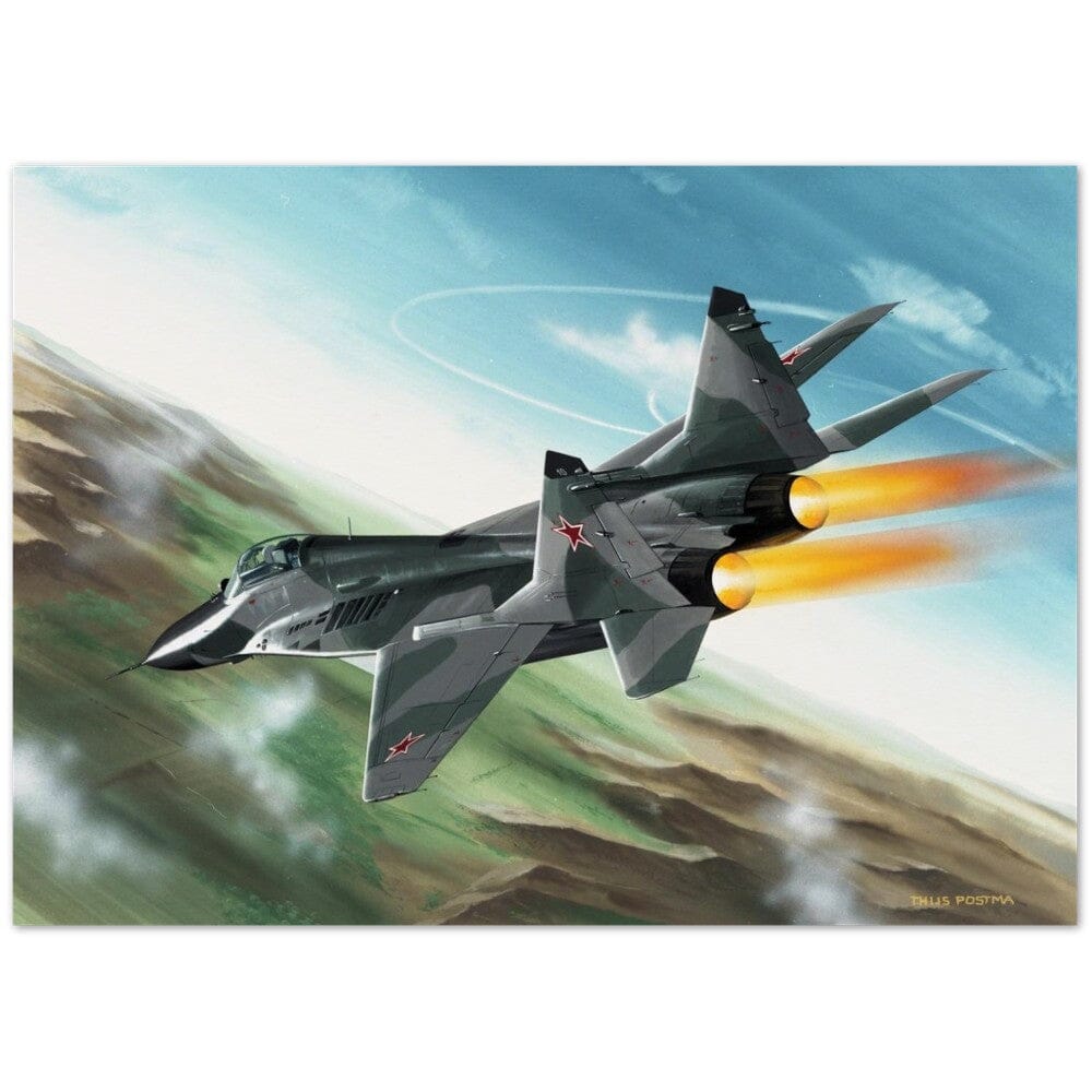 Thijs Postma - Poster - MiG-29 Full Afterburners Poster Only TP Aviation Art 50x70 cm / 20x28″ 