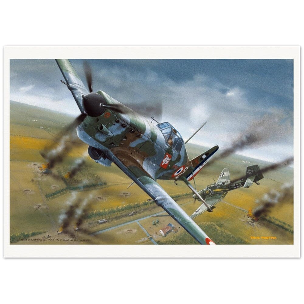 Thijs Postma - Poster - Morane Saulnier MS.406 In Action In 1940 Poster Only TP Aviation Art 50x70 cm / 20x28″ 