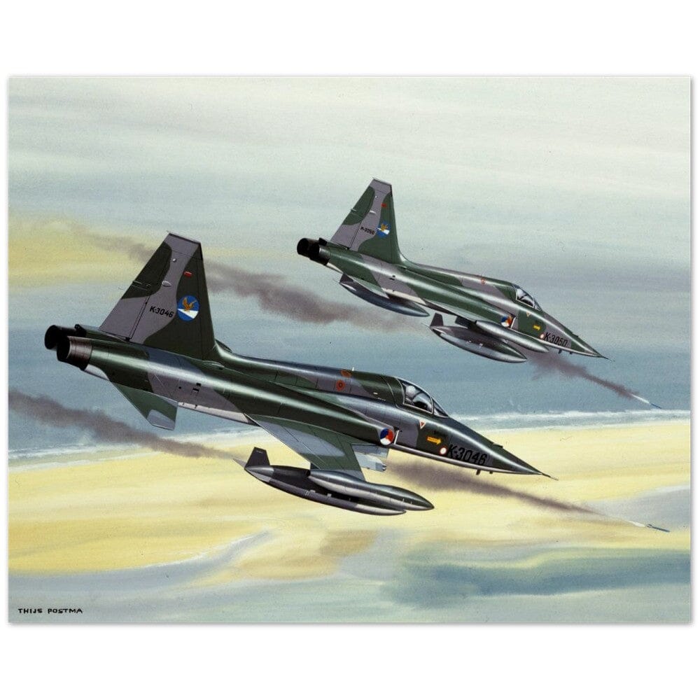 Thijs Postma - Poster - Northrop NF-5A Firing Missiles Poster Only TP Aviation Art 40x50 cm / 16x20″ 