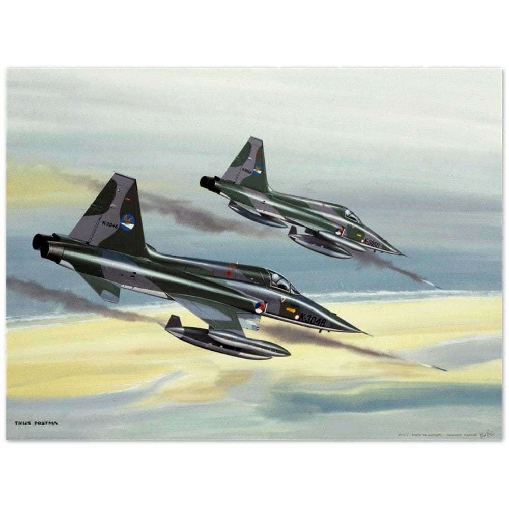 Thijs Postma - Poster - Northrop NF-5A Firing Missiles Poster Only TP Aviation Art 45x60 cm / 18x24″ 