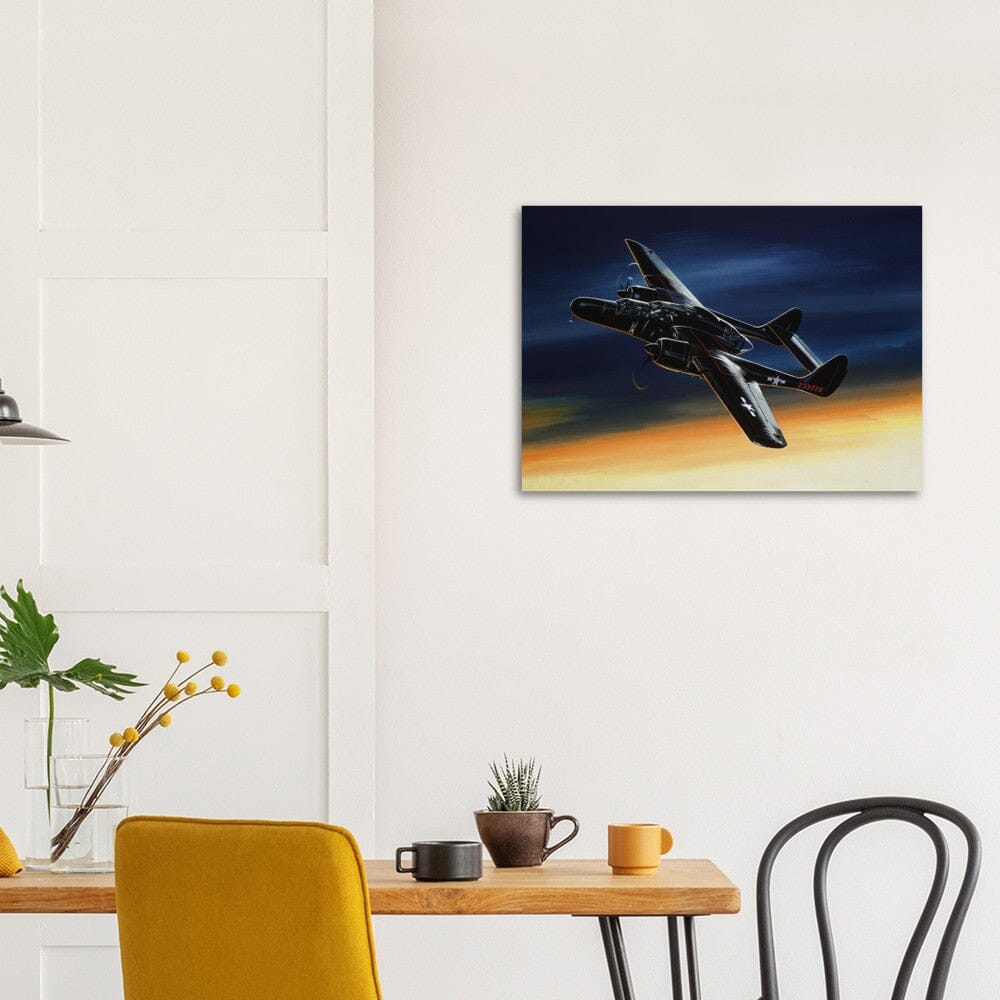 Thijs Postma - Poster - Northrop P-61 Black Widow With Sunset Poster Only TP Aviation Art 