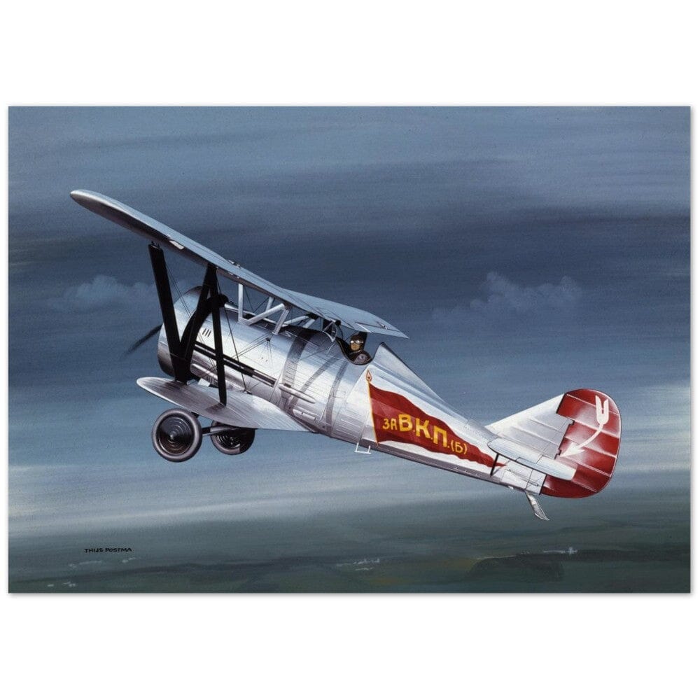 Thijs Postma - Poster - Polikarpov I-5 In The Sky Poster Only TP Aviation Art 50x70 cm / 20x28″ 