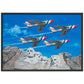 Thijs Postma - Poster - Republic F-84 Thunderbirds At Mount Rushmore - Metal Frame Poster - Metal Frame TP Aviation Art 50x70 cm / 20x28″ Black 