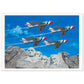 Thijs Postma - Poster - Republic F-84 Thunderbirds At Mount Rushmore Poster Only TP Aviation Art 70x100 cm / 28x40″ 