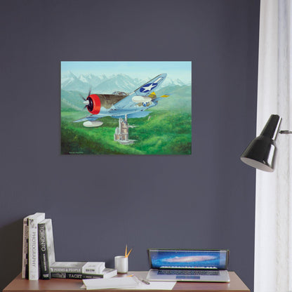 Thijs Postma - Poster - Republic Thunderbolt USAF Over Schloss Neuschwanstein Poster Only TP Aviation Art 