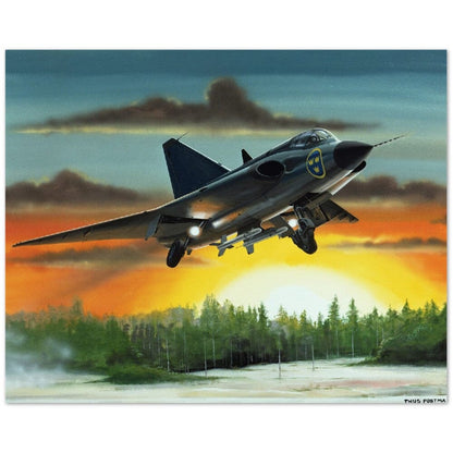 Thijs Postma - Poster - SAAB J-35 Draken Poster Only TP Aviation Art 40x50 cm / 16x20″ 