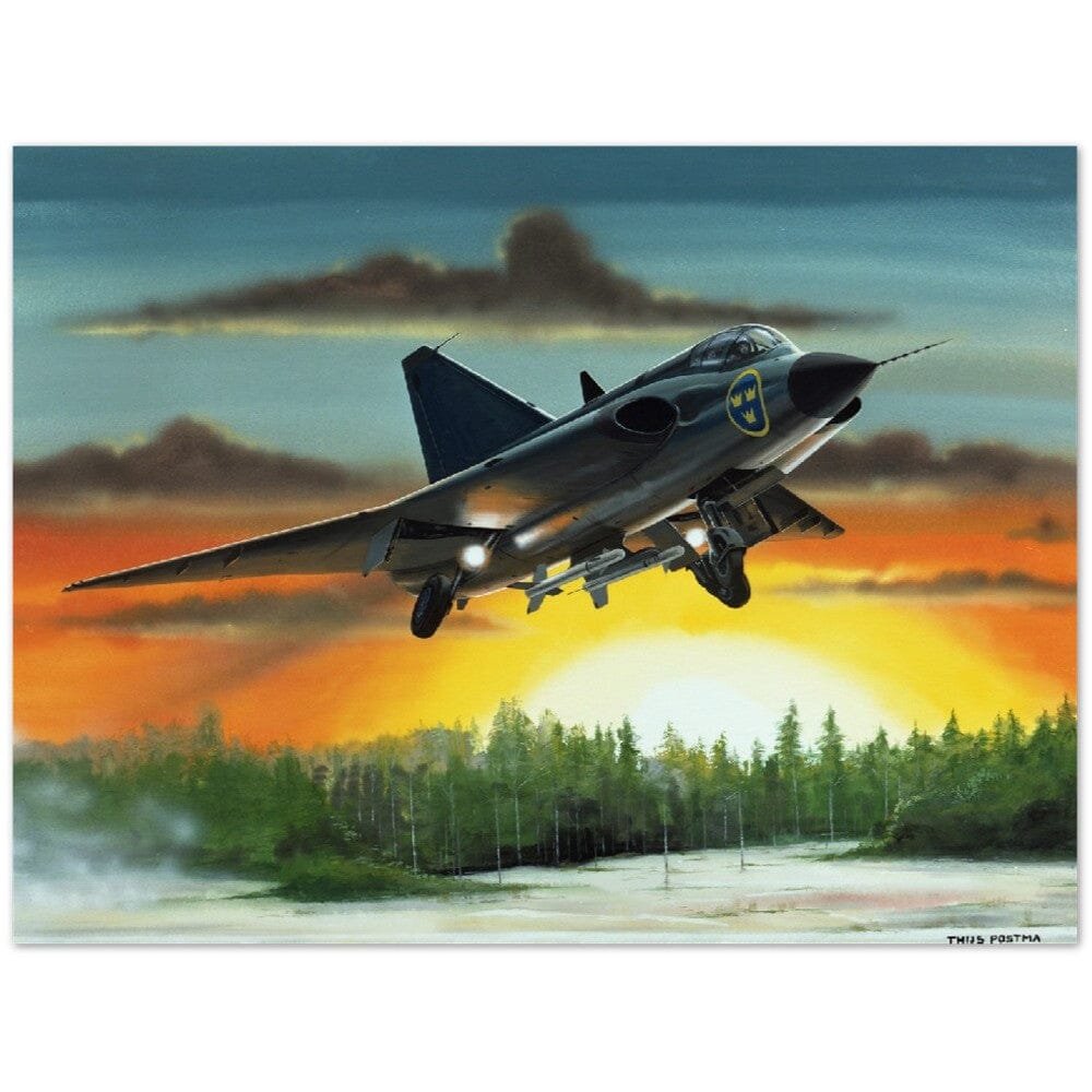 Thijs Postma - Poster - SAAB J-35 Draken Poster Only TP Aviation Art 45x60 cm / 18x24″ 