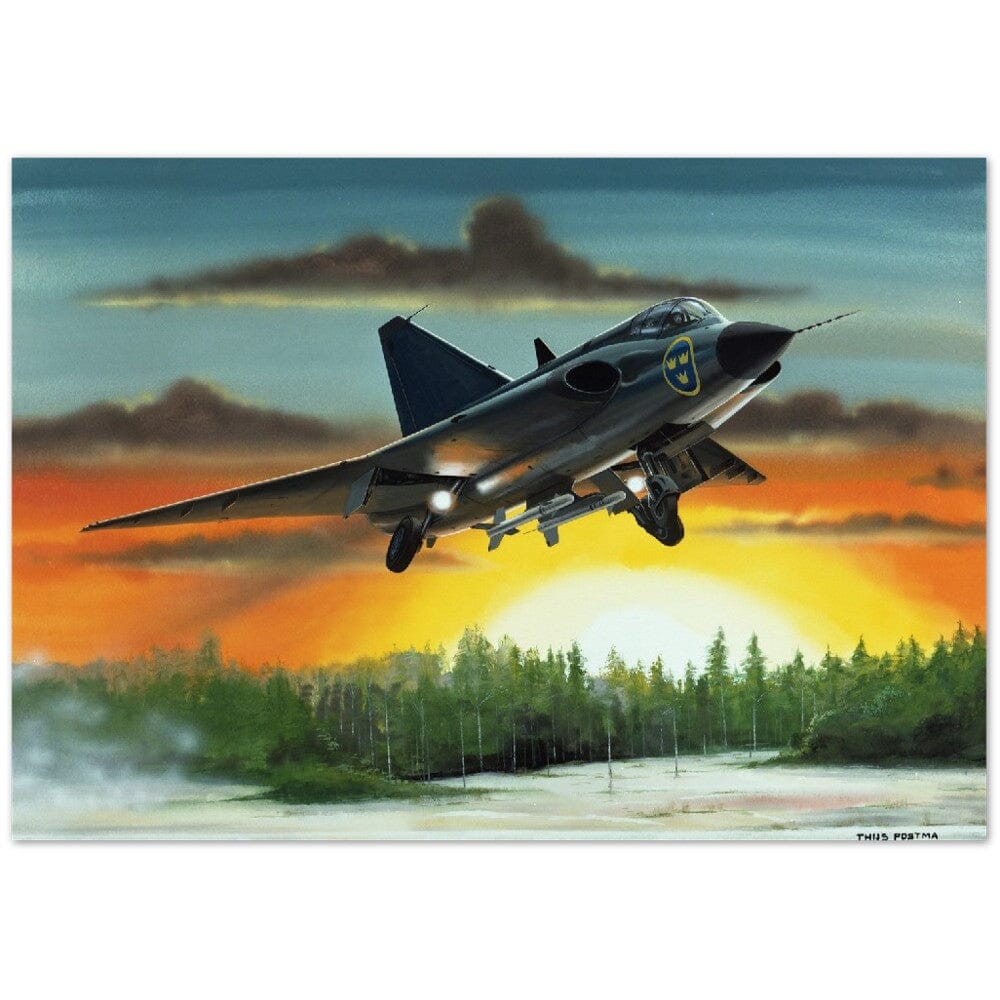 Thijs Postma - Poster - SAAB J-35 Draken Poster Only TP Aviation Art 70x100 cm / 28x40″ 