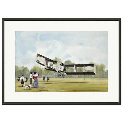 Thijs Postma - Poster - Santos-Dumont 14-bis First Flight Over Europe - Metal Frame Poster - Metal Frame TP Aviation Art 50x70 cm / 20x28″ 