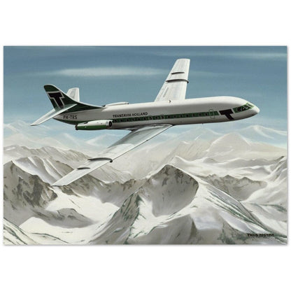 Thijs Postma - Poster - Sud-Est SE-210 Caravelle Transavia Poster Only TP Aviation Art 70x100 cm / 28x40″ 