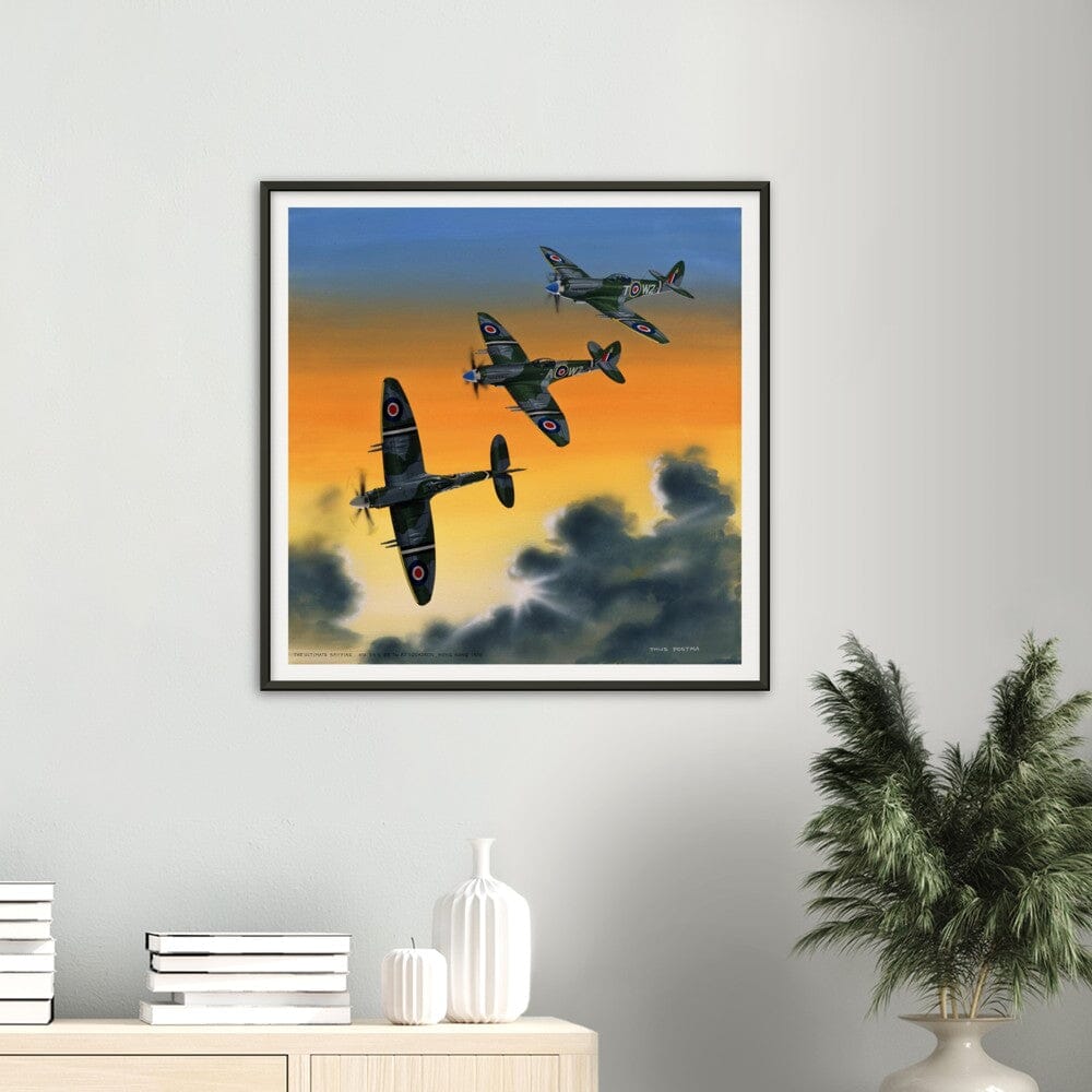 Thijs Postma - Poster - Supermarine Spitfire Mk.24 In HongKong - Metal Frame Poster - Metal Frame TP Aviation Art 