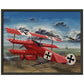 Thijs Postma - Poster - The Red Baron In His Fokker Dr.I Hunting For SE-5As - Metal Frame Poster - Metal Frame TP Aviation Art 40x50 cm / 16x20″ Black 