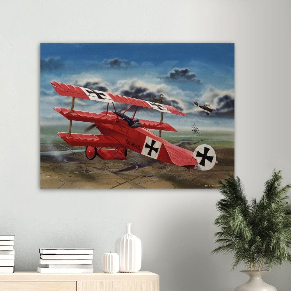 Thijs Postma - Poster - The Red Baron In His Fokker Dr.I Hunting For SE-5As Poster Only TP Aviation Art 