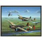 Thijs Postma - Poster - Three Fokker G.I’s Downing German Invaders - Metal Frame Poster - Metal Frame TP Aviation Art 45x60 cm / 18x24″ Black 