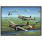 Thijs Postma - Poster - Three Fokker G.I’s Downing German Invaders - Metal Frame Poster - Metal Frame TP Aviation Art 50x70 cm / 20x28″ Black 