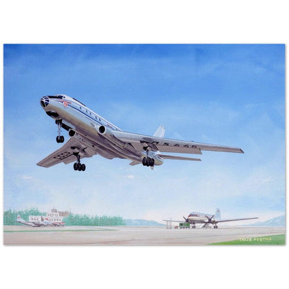 Thijs Postma - Poster - Tupolev Tu-104 Taking Off Poster Only TP Aviation Art 50x70 cm / 20x28″ 