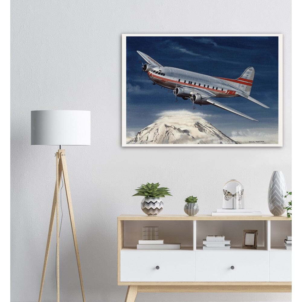 Thijs Postma - Poster - TWA Boeing 307B Stratoliner Snowy Mountain Poster Only TP Aviation Art 