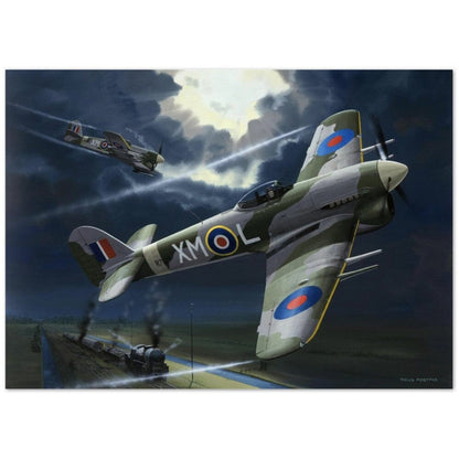 Thijs Postma - Poster - Two Hawker Typhoons Disabling A Train Poster Only TP Aviation Art 50x70 cm / 20x28″ 
