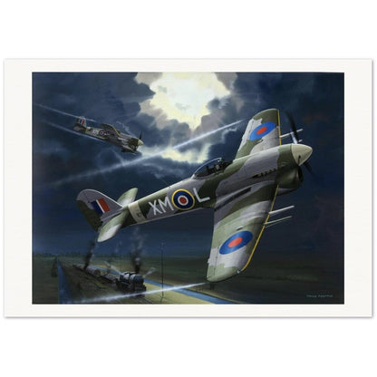 Thijs Postma - Poster - Two Hawker Typhoons Disabling A Train Poster Only TP Aviation Art 