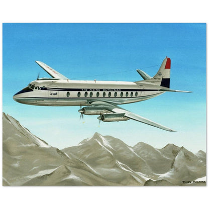 Thijs Postma - Poster - Vickers Viscount KLM Over The Mountains Poster Only TP Aviation Art 40x50 cm / 16x20″ 