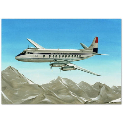 Thijs Postma - Poster - Vickers Viscount KLM Over The Mountains Poster Only TP Aviation Art 50x70 cm / 20x28″ 