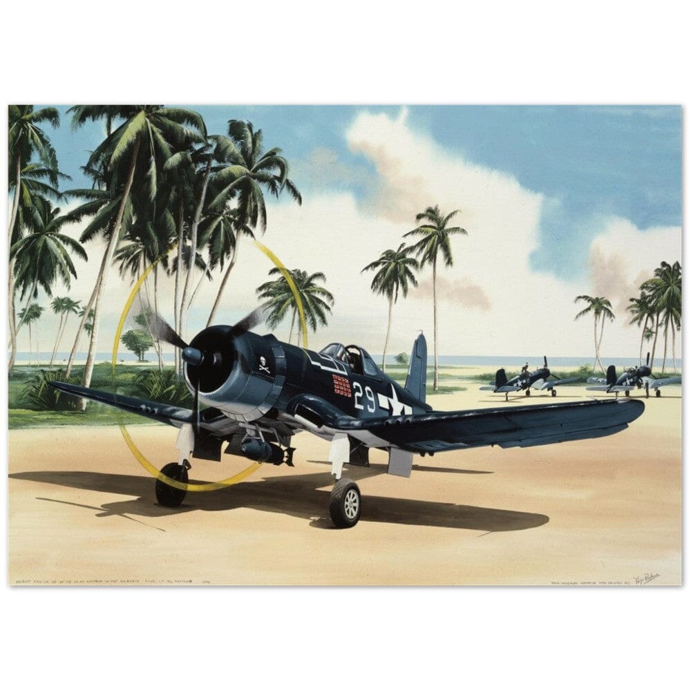 Thijs Postma - Poster - Vought F4U-1A Corsair Of Lt Ike Kepford In The Pacific Poster Only TP Aviation Art 50x70 cm / 20x28″ 