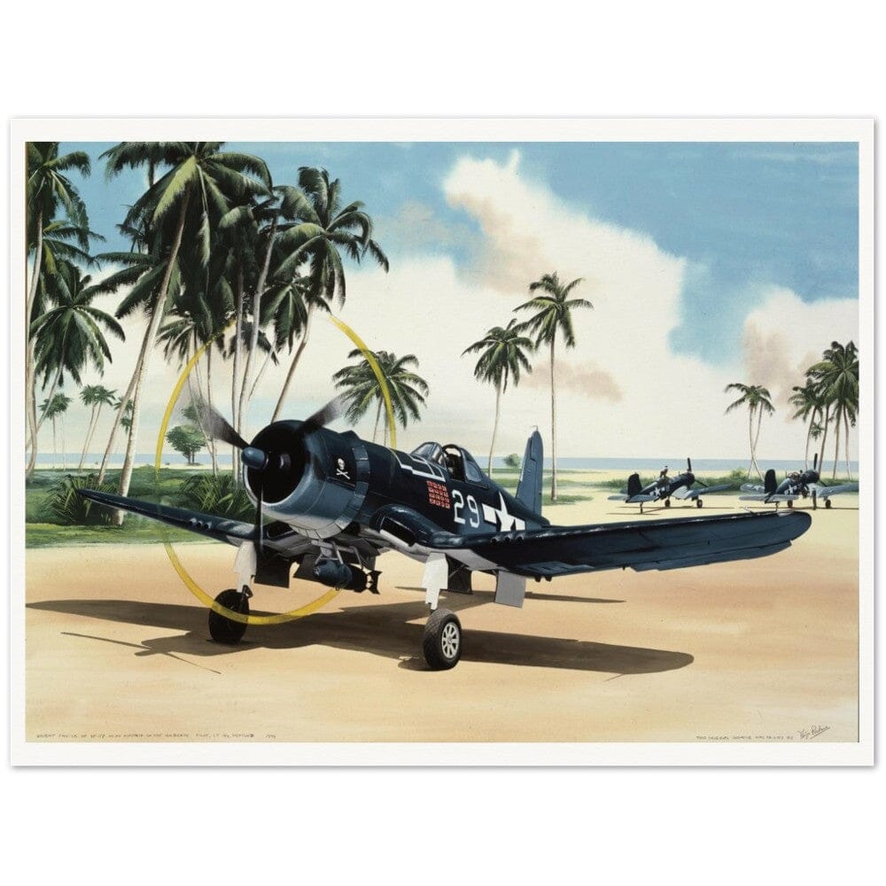 Thijs Postma - Poster - Vought F4U-1A Corsair Of Lt Ike Kepford In The Pacific Poster Only TP Aviation Art 60x80 cm / 24x32″ 