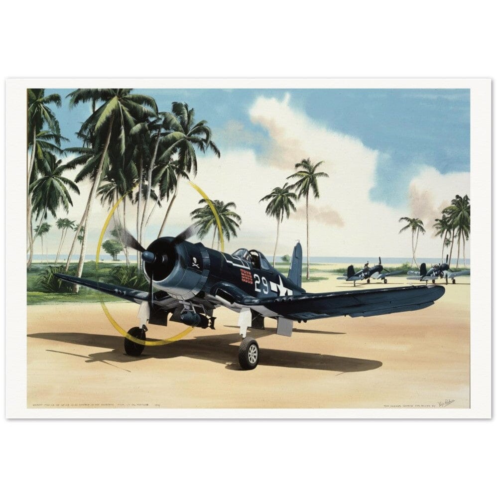 Thijs Postma - Poster - Vought F4U-1A Corsair Of Lt Ike Kepford In The Pacific Poster Only TP Aviation Art 70x100 cm / 28x40″ 