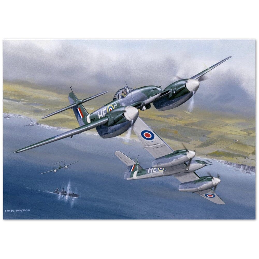 Thijs Postma - Poster - Westland Whirlwind Attacking Ships Poster Only TP Aviation Art 