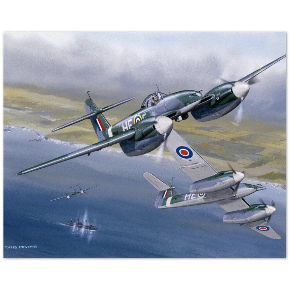 Thijs Postma - Poster - Westland Whirlwind Attacking Ships Poster Only TP Aviation Art 40x50 cm / 16x20″ 
