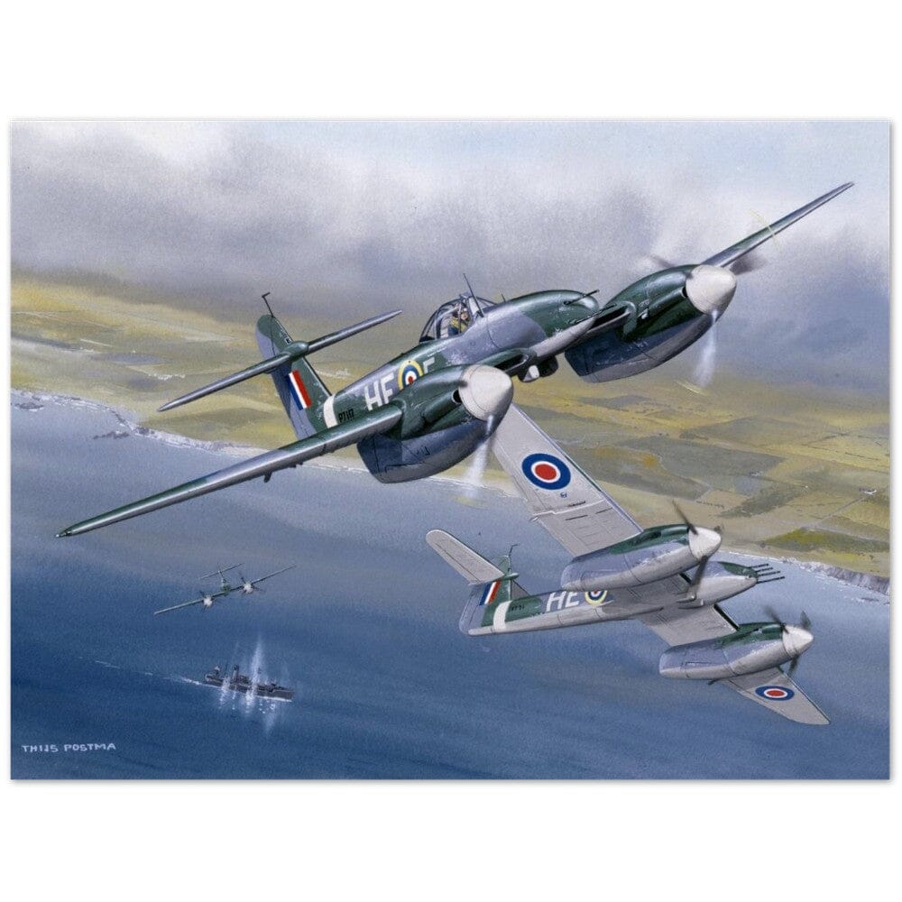 Thijs Postma - Poster - Westland Whirlwind Attacking Ships Poster Only TP Aviation Art 45x60 cm / 18x24″ 