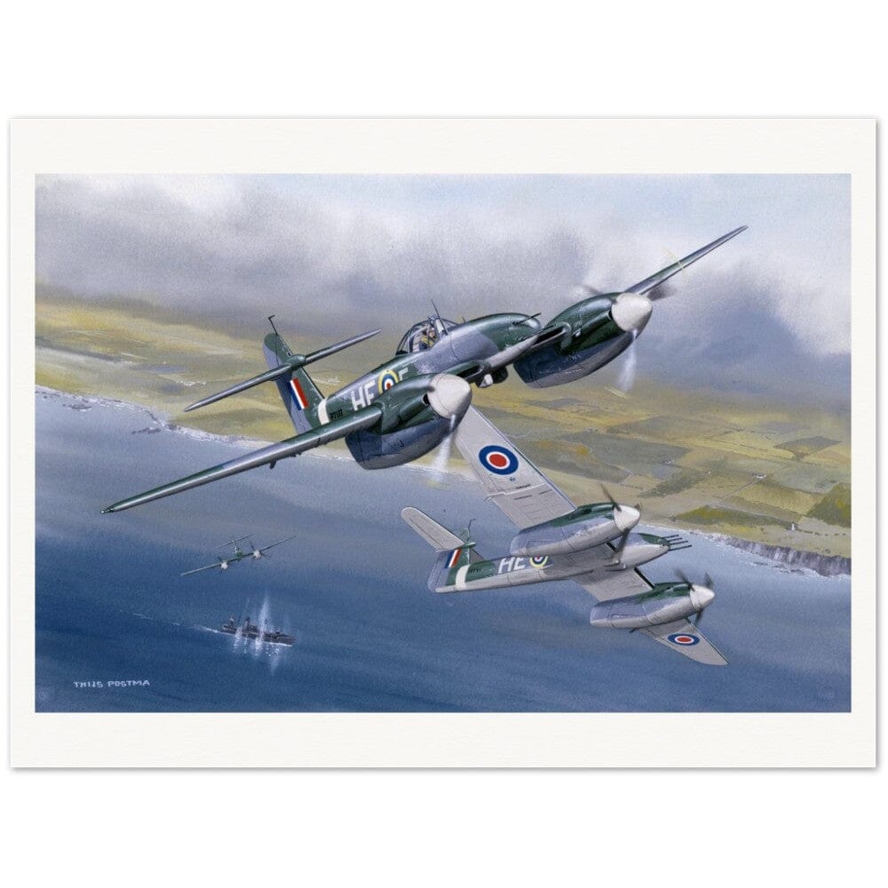 Thijs Postma - Poster - Westland Whirlwind Attacking Ships Poster Only TP Aviation Art 60x80 cm / 24x32″ 