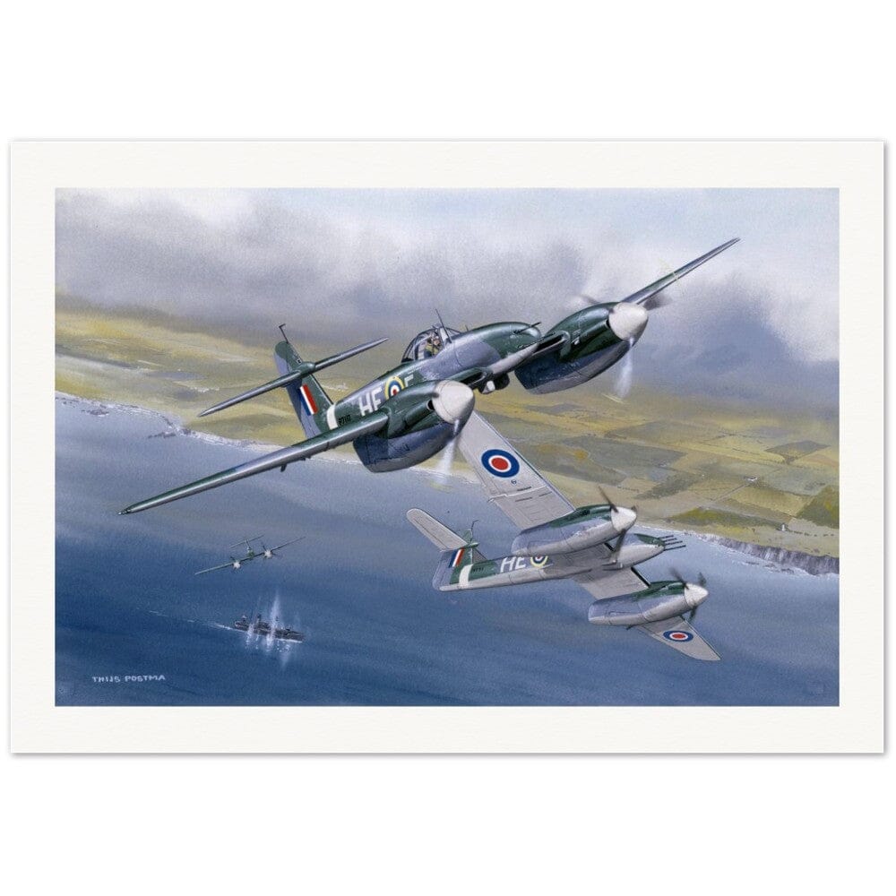 Thijs Postma - Poster - Westland Whirlwind Attacking Ships Poster Only TP Aviation Art 70x100 cm / 28x40″ 