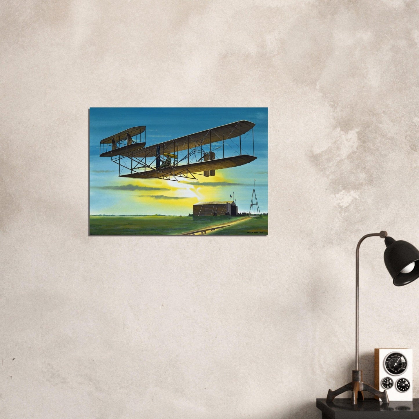 Thijs Postma - Poster - Wright Flyer First Flight Over The Netherlands 1909 Poster Only TP Aviation Art 