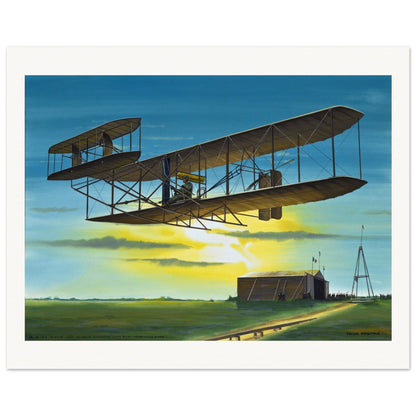 Thijs Postma - Poster - Wright Flyer First Flight Over The Netherlands 1909 Poster Only TP Aviation Art 40x50 cm / 16x20″ 
