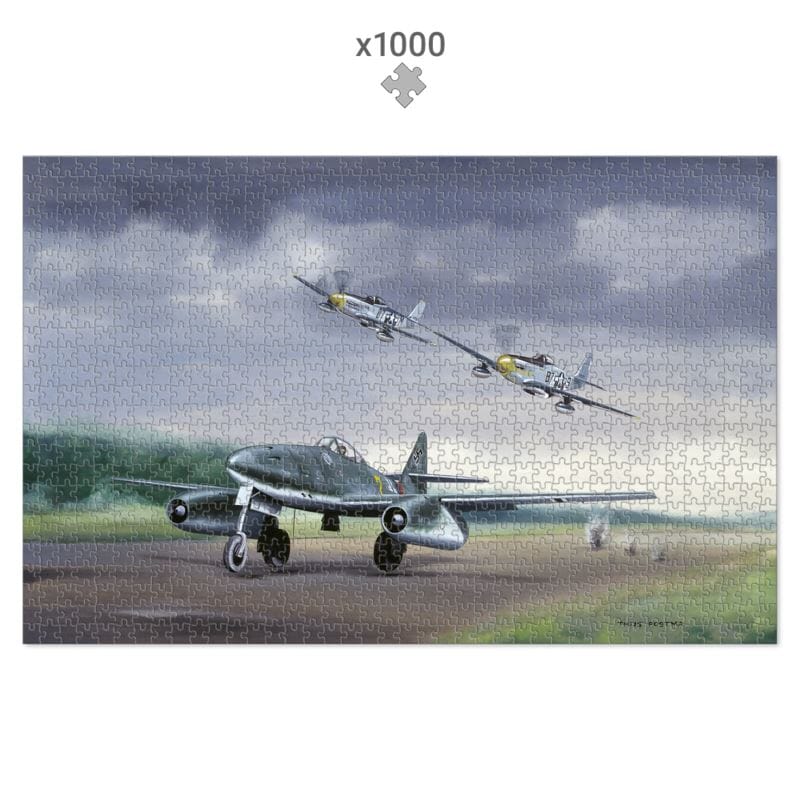 Thijs Postma - Puzzle - Messerschmitt Me 262 Getting Visitors P-51 Mustangs - 1000 pieces Jigsaw Puzzles TP Aviation Art 