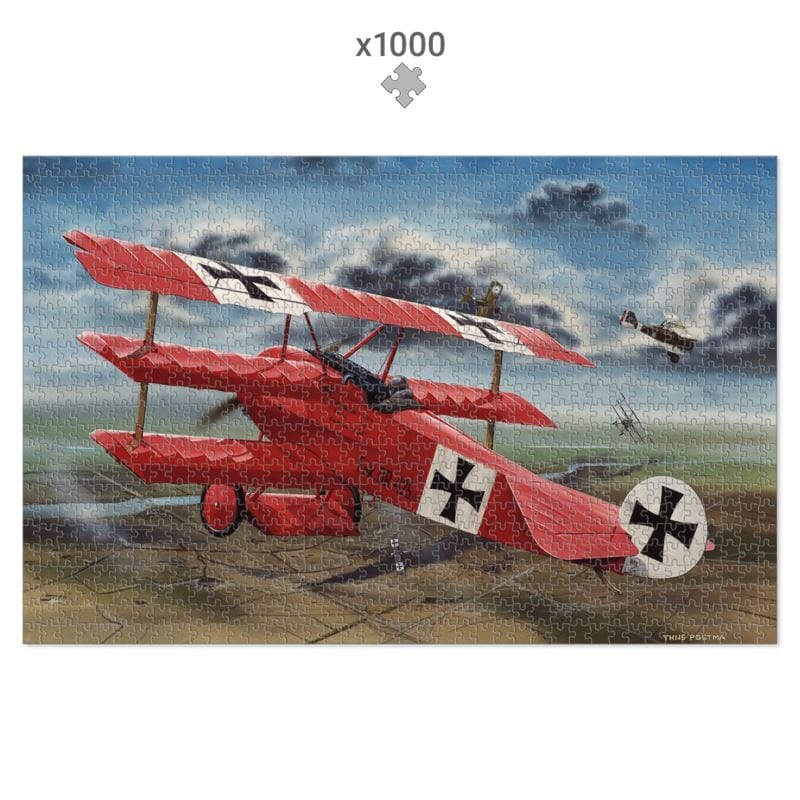 Thijs Postma - Puzzle - The Red Baron In His Fokker Dr.I Hunting For SE-5As - 1000 pieces Jigsaw Puzzles TP Aviation Art 