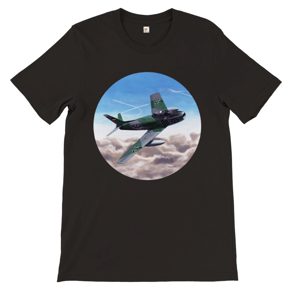 Thijs Postma - T-shirt - Canadair Sabre Mk.5 Luftwaffe - Premium Unisex T-shirt TP Aviation Art Black S 