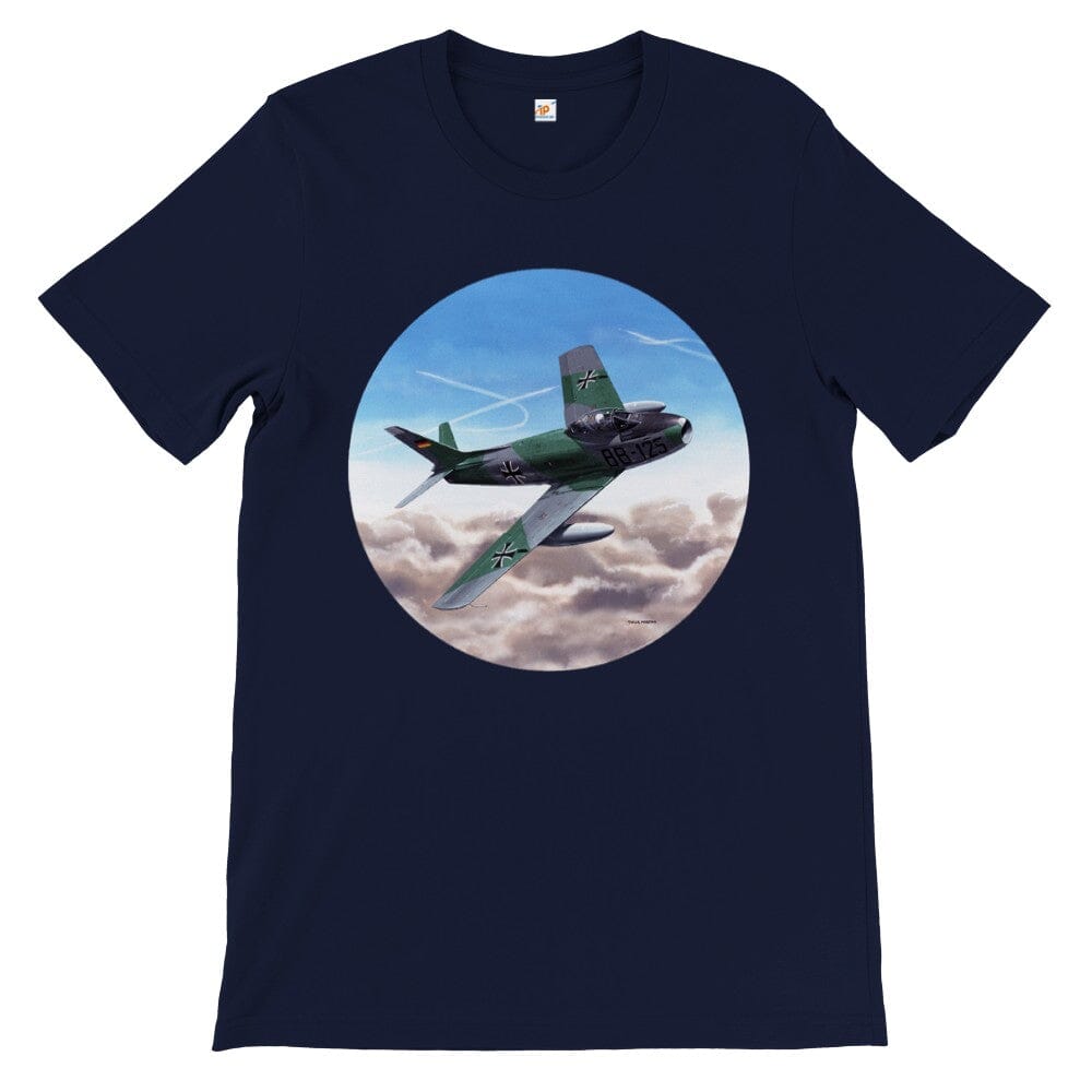 Thijs Postma - T-shirt - Canadair Sabre Mk.5 Luftwaffe - Premium Unisex T-shirt TP Aviation Art Navy S 